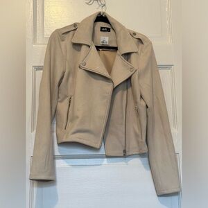 Dotti Faux Suede Crop Moto Jacket
